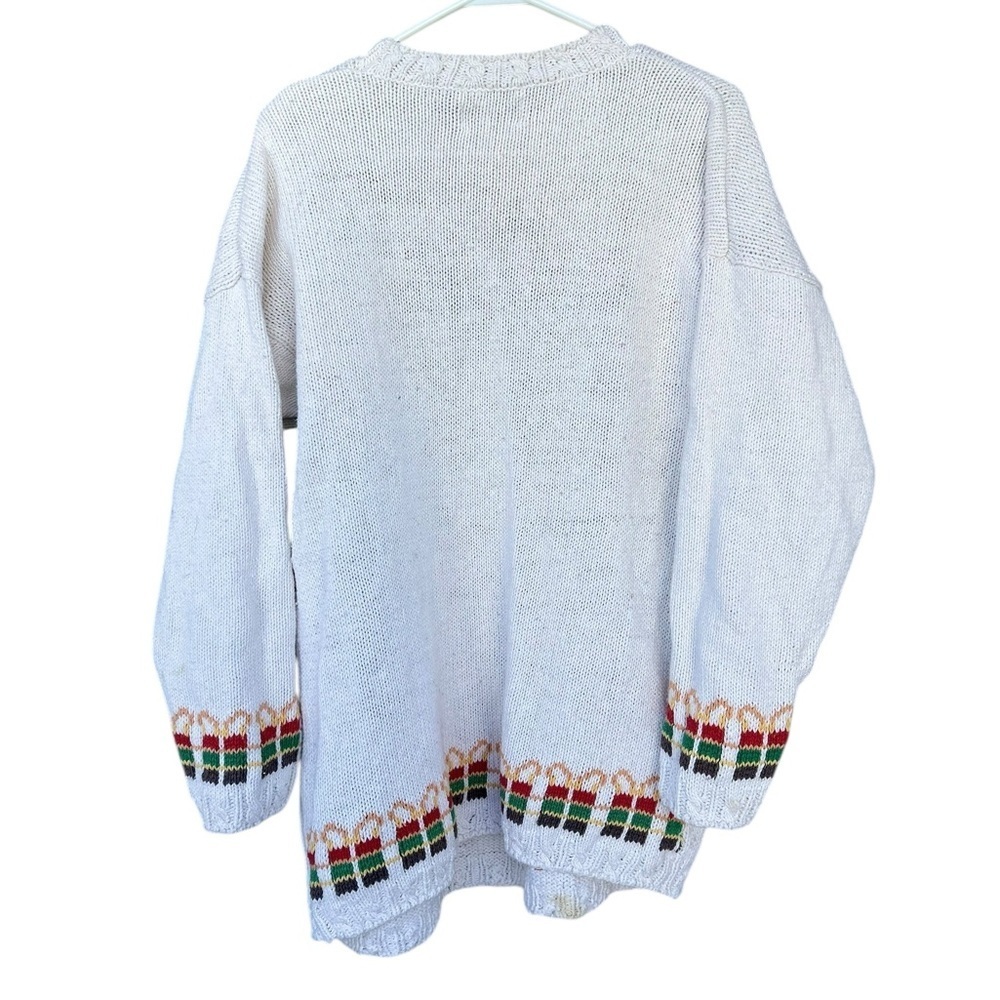 Vintage 80’s Crystal Kobe Christmas Teddy Bear Sweater - Size Large Women’s - Picture 9 of 12